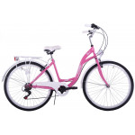 Mestský bicykel 28" Kozbike K4 Ružový 7 prevodový